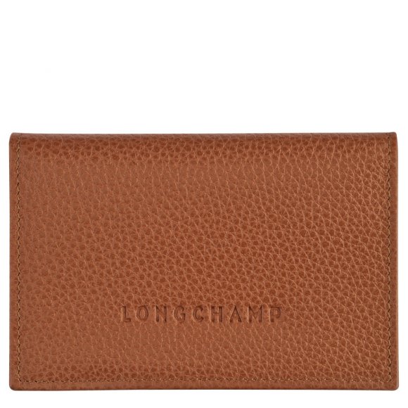 Longchamp |Le Foulonn Kartenetui Karamell – Leder |Karamell