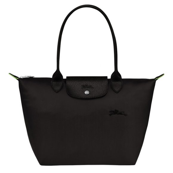 Longchamp |Le Pliage Green M Tote Bag Schwarz – Recyceltes Canvas |Schwarz