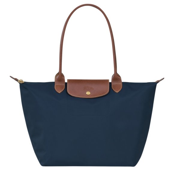 Longchamp |Le Pliage Original L Tote Bag, Marineblau – Recyceltes Canvas |Marineblau