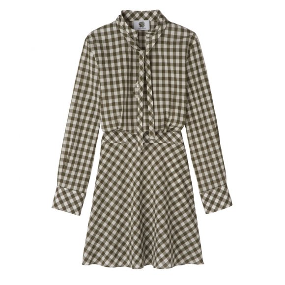 Longchamp |Kleid Artischocke – Vichy-Jacquard |Artischocke