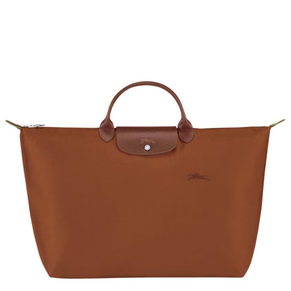 Longchamp |Le Pliage Green L Reisetasche Cognac – Recyceltes Canvas |Cognac