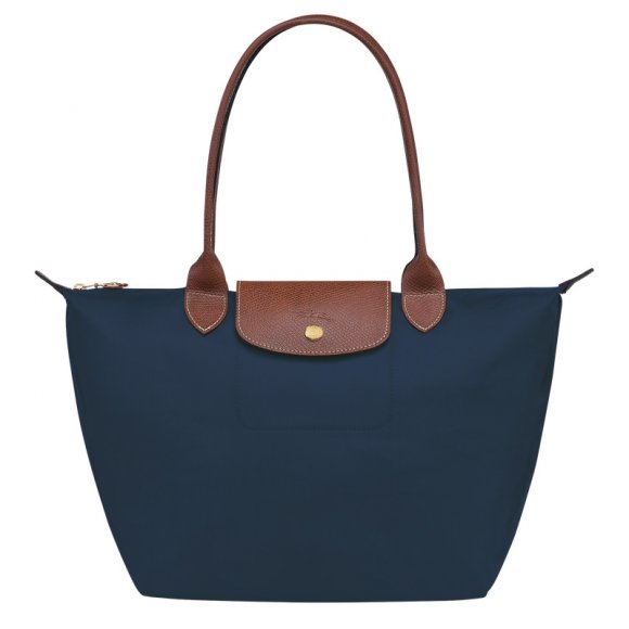 Longchamp |Le Pliage Original M Tote Bag, Marineblau – Recyceltes Canvas |Marineblau