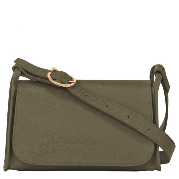 Longchamp |Le Foulonn M Umhängetasche Khaki – Leder |Khaki