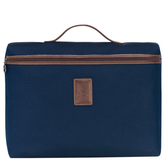 Longchamp |Boxford S Aktentasche, Blau – Recyceltes Canvas |Blau