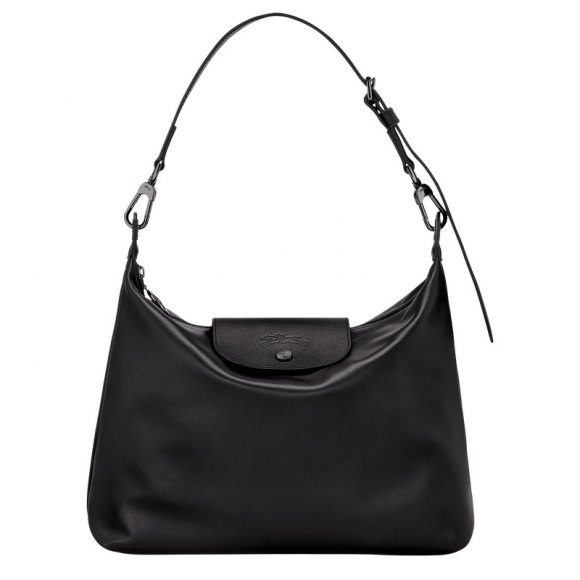 Longchamp |Le Pliage Xtra M Hobo-Tasche, Schwarz – Leder |Schwarz