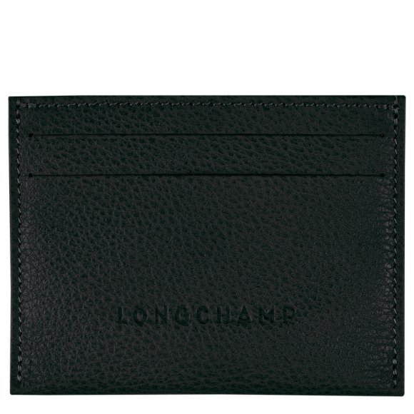 Longchamp |Le Foulonn Kartenetui Schwarz – Leder |Schwarz