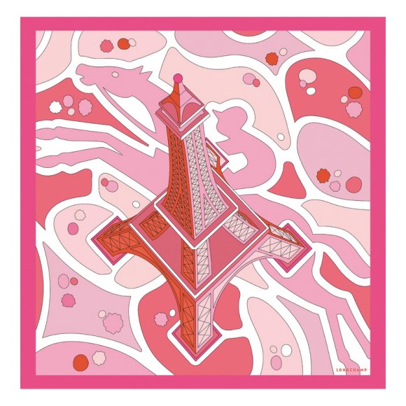 Longchamp |Equestrian Tower Seidenschal 70 Pink – SONSTIGES |Pink