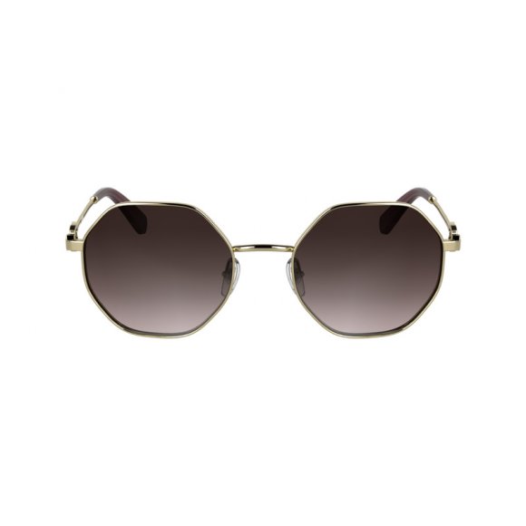 Longchamp |Sonnenbrille Gold/Braun-Pink – Metall |Gold/Braunrosa