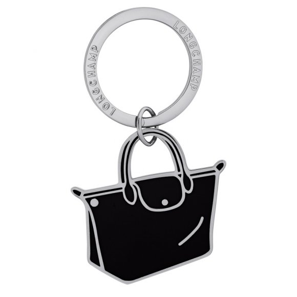 Longchamp |Le Pliage Schlüsselanhänger Schwarz – Metall |Schwarz