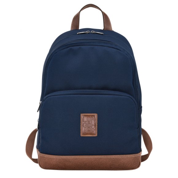 Longchamp |Boxford Rucksack, Blau – Recyceltes Canvas |Blau