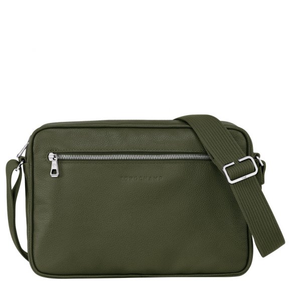 Longchamp |Le Foulonn M Kameratasche Khaki – Leder |Khaki