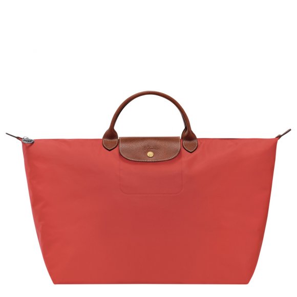Longchamp |Le Pliage Original L Reisetasche, Tomate – Recyceltes Canvas |Tomate