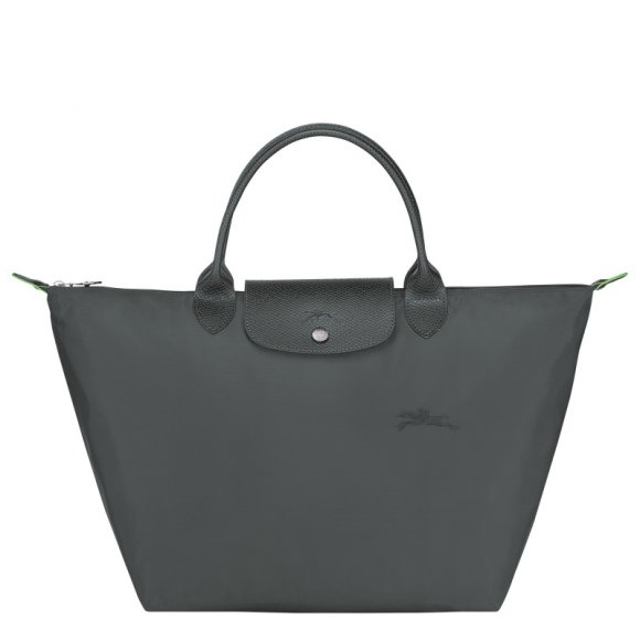Longchamp |Le Pliage Grüne M Handtasche Graphit – Recyceltes Canvas |Graphit
