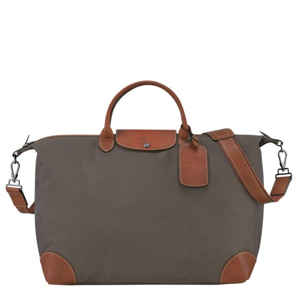 Longchamp |Boxford L Reisetasche Braun – Recyceltes Canvas |Braun