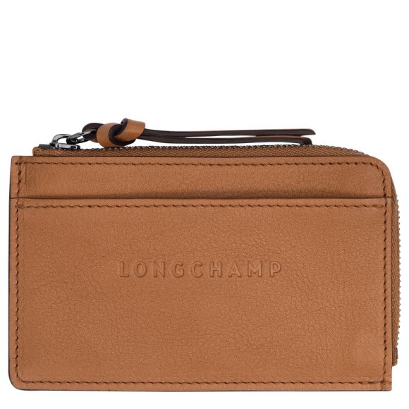 Longchamp |3D-Kartenetui Natur – Leder |Natur