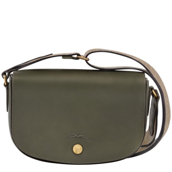 Longchamp |Pure S Umhängetasche, Khaki – Leder |Khaki