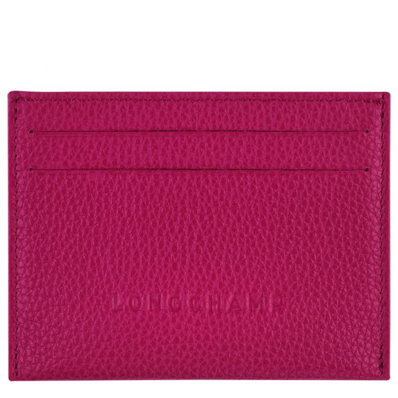 Longchamp|Le Foulonn Kartenetui Beetroot – Leder |Rote Bete