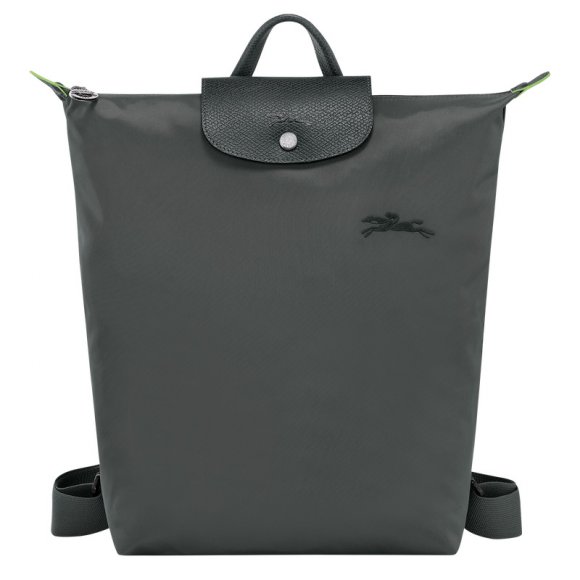 Longchamp |Le Pliage Grüner M Rucksack Graphit – Canvas |Graphit