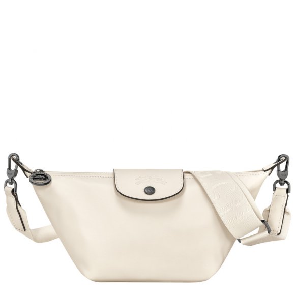 Longchamp |Le Pliage Xtra XS Umhängetasche, Ecru – Leder |Ecru
