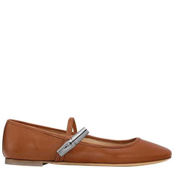 Longchamp |Le Roseau Ballerinas Rinde – Leder |Rinde