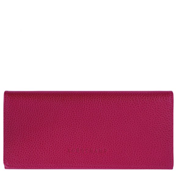 Longchamp |Le Foulonn Continental Geldbörse, Rot – Leder |Rot