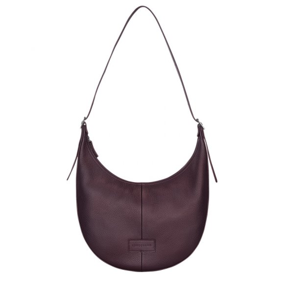 Longchamp |Essential L Umhängetasche, Aubergine – Leder |Aubergine