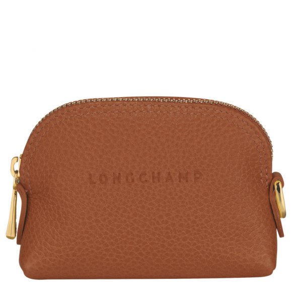 Longchamp |Le Foulonn Münzgeldbörse Caramel – Leder |Karamell