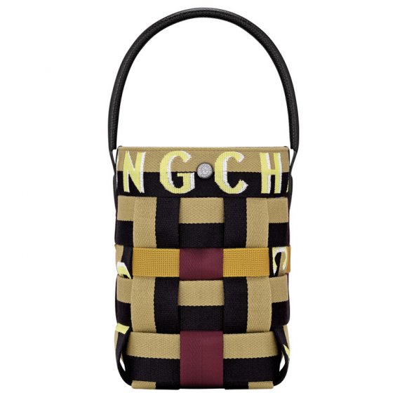 Longchamp |Re-Play XS Beuteltasche, Ingwer/Schwarz – Canvas |Ingwer/Schwarz