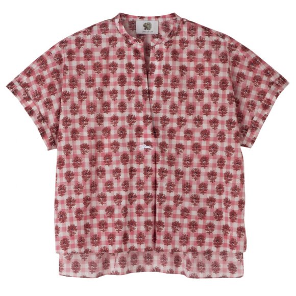 Longchamp |Bluse Blush – Schleier mit Vichy-Print |Blush