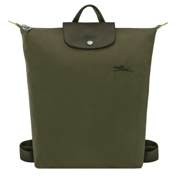 Longchamp |Le Pliage Green M Rucksack Forest – Canvas |Waldgrün