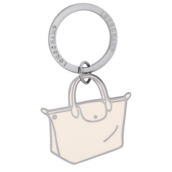 Longchamp |Le Pliage Schlüsselanhänger Ecru – Metall |Ecru