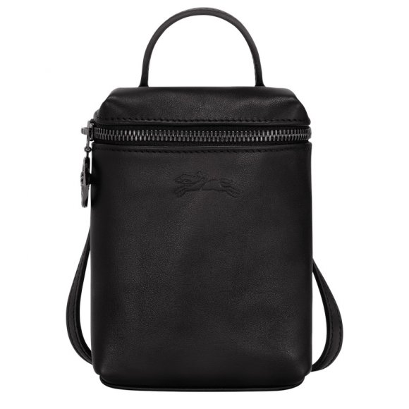 Longchamp |Le Pliage Xtra XS Umhängetasche, Schwarz – Leder |Schwarz
