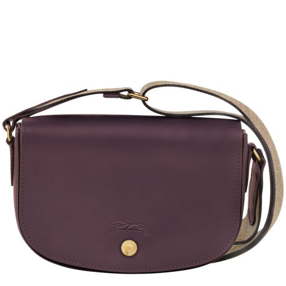 Longchamp |Pure S Umhängetasche Aubergine – Leder |Aubergine
