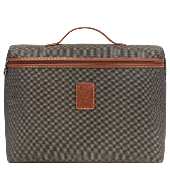 Longchamp |Boxford S Aktentasche, Braun – Recyceltes Canvas |Braun
