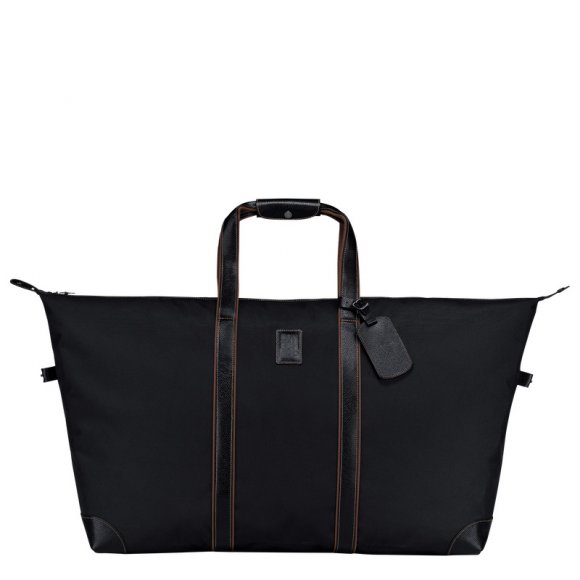 Longchamp |Boxford XL Reisetasche Schwarz – Recyceltes Canvas |Schwarz