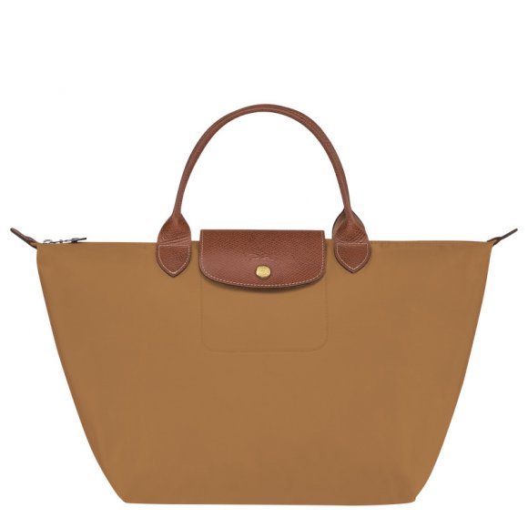 Longchamp |Le Pliage Original M Handtasche Rehbraun – Recyceltes Canvas |Rehbraun