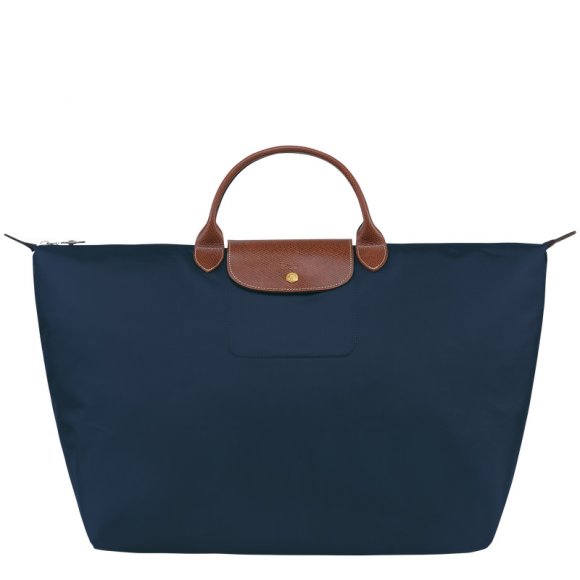 Longchamp |Le Pliage Original L Reisetasche, Marineblau – Recyceltes Canvas |Marineblau