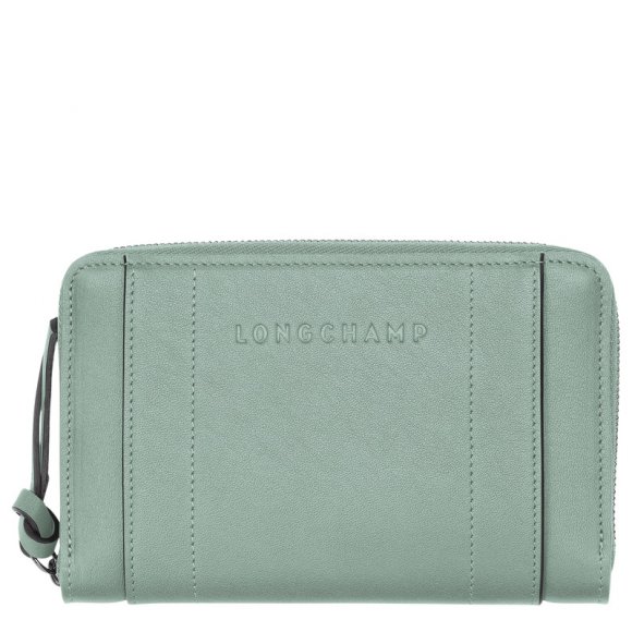 Longchamp |3D-Geldbörse, Eisenkraut – Leder |Eisenkraut