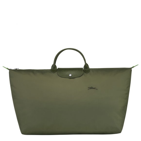 Longchamp |Le Pliage Grüne XL Reisetasche, Waldgrün – Recyceltes Canvas |Waldgrün