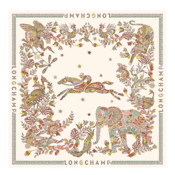 Longchamp |Fort Seidenschal 90 Ecru – SONSTIGES |Ecru