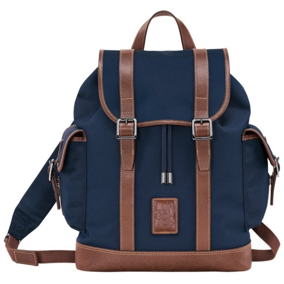 Longchamp |Boxford Rucksack, Blau – Recyceltes Canvas |Blau