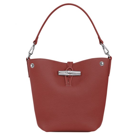 Longchamp |Le Roseau XS Beuteltasche, Kastanienbraun – Leder |Kastanienbraun