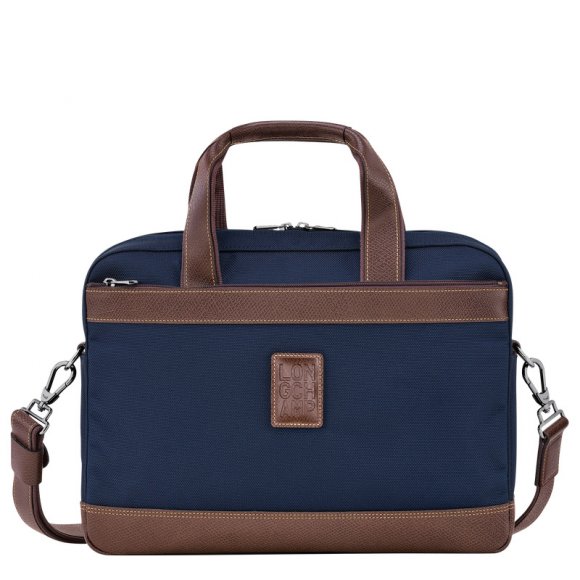 Longchamp |Boxford S Aktentasche, Blau – Recyceltes Canvas |Blau