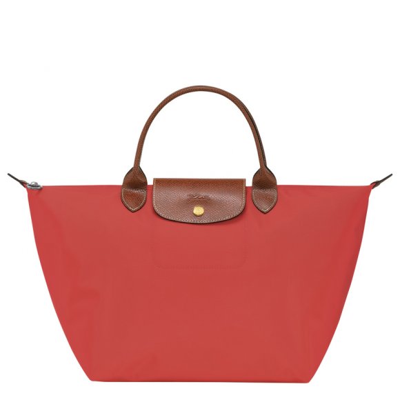 Longchamp |Le Pliage Original M Handtasche Tomate – Recyceltes Canvas |Tomate