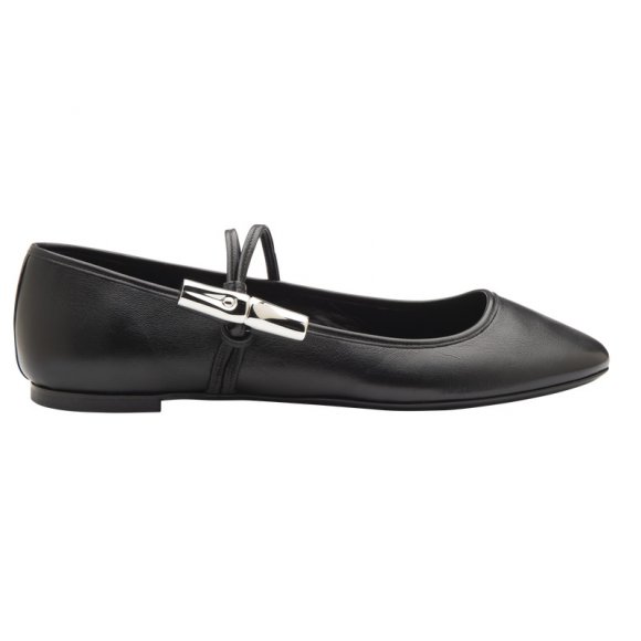 Longchamp |Le Roseau Ballerinas Schwarz – Leder |Schwarz