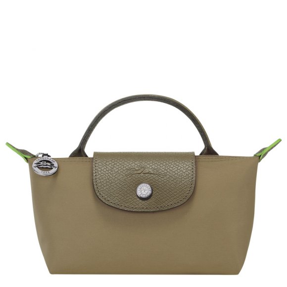 Longchamp |Le Pliage Grüne Tasche mit Henkel Artischocke – Recyceltes Canvas |Artischocke