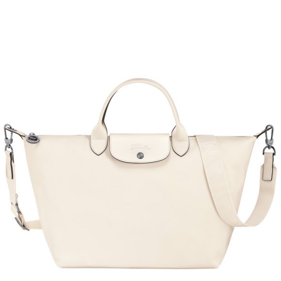 Longchamp |Le Pliage Xtra L Handtasche, Ecru – Leder |Ecru