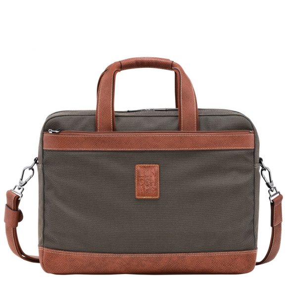 Longchamp |Boxford L Aktentasche Braun – Recyceltes Canvas |Braun