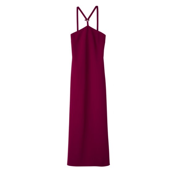Longchamp |Langes Kleid Beetroot - Krepp |Beetroot