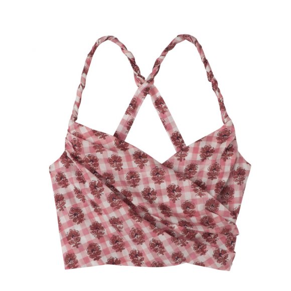 Longchamp |Top Blush – Schleier mit Vichy-Print |Blush